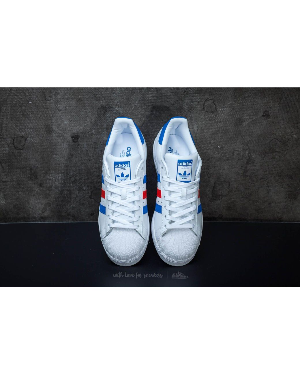 adidas Originals Adidas Superstar Ftw White/ Blue/ Red for Men | Lyst