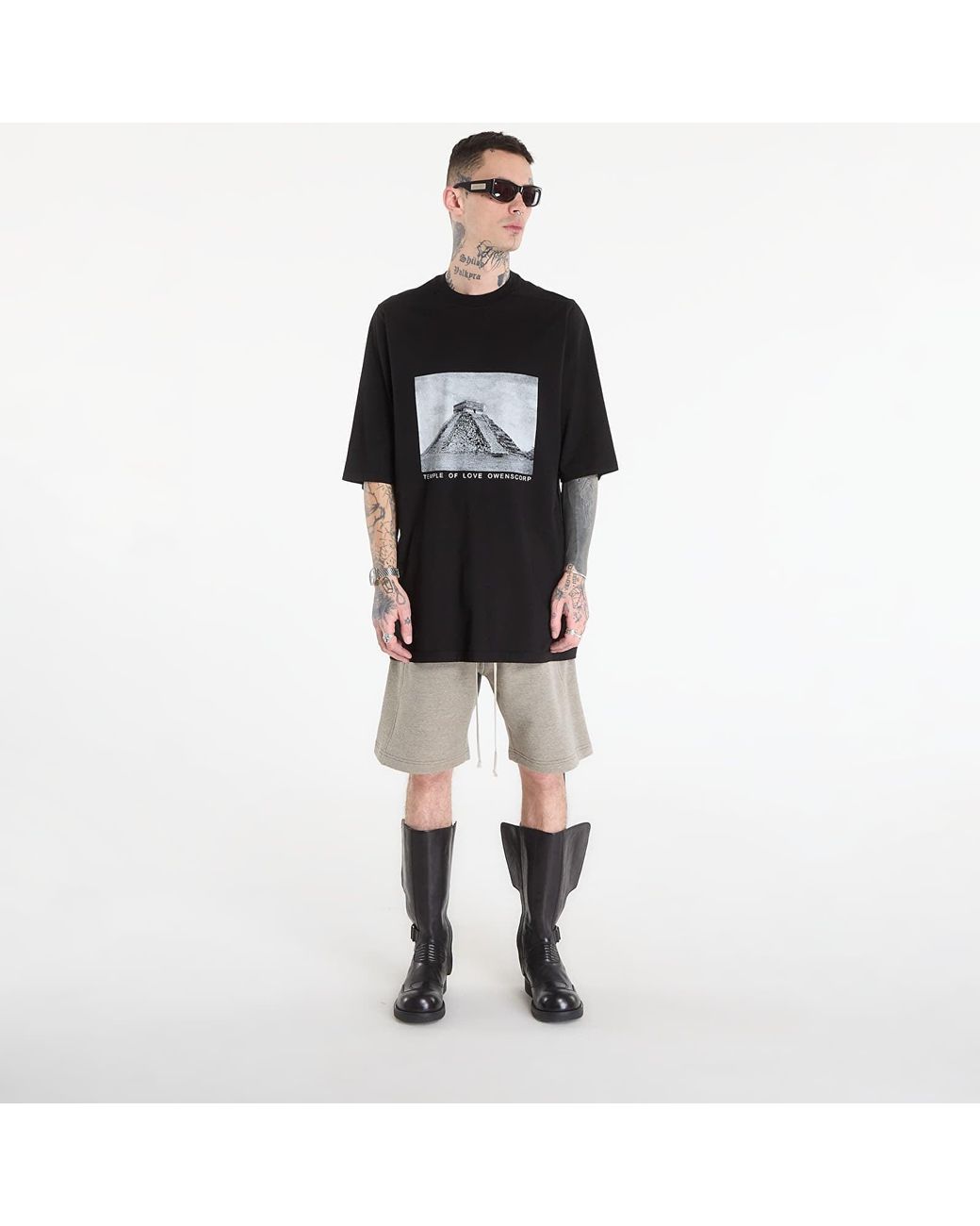 Rick Owens Kurze Hosen Wide Pusher Shorts in Gray für Herren