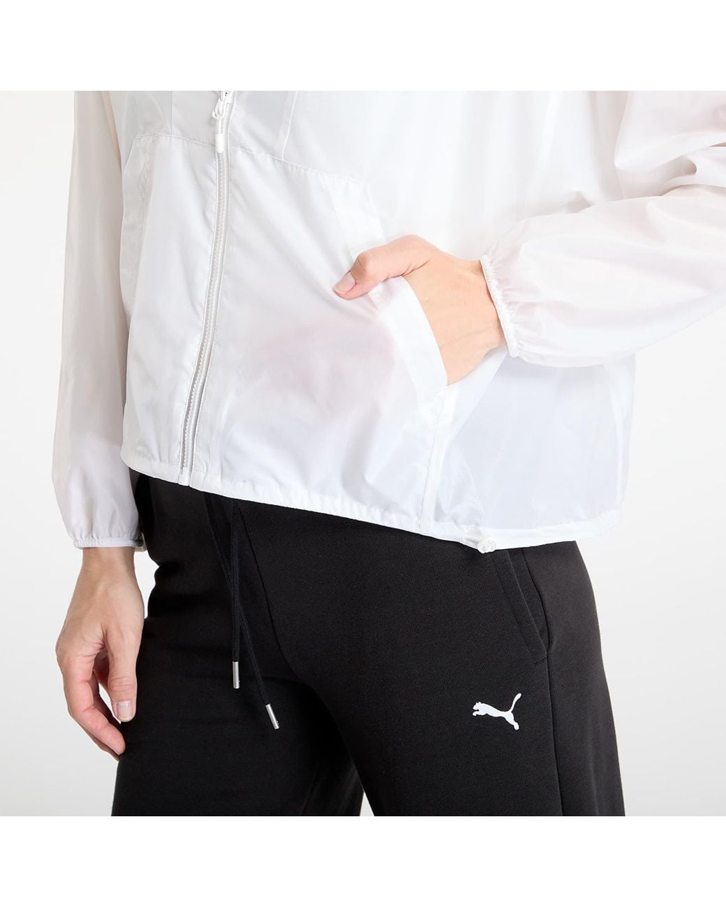 PUMA White Jacket Wardrobe Essentials Oversized Uv Wind Jacket