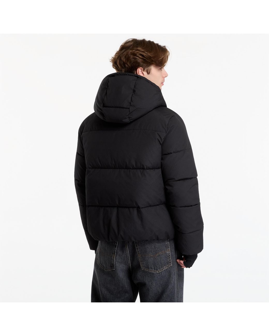 Daily Paper Black Jacket Sealed Monogram Puffer Jacket for men