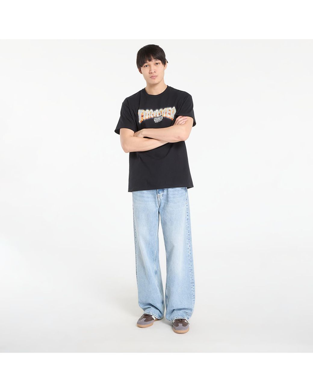 Thrasher Black T-Shirt Explicit T-Shirt for men