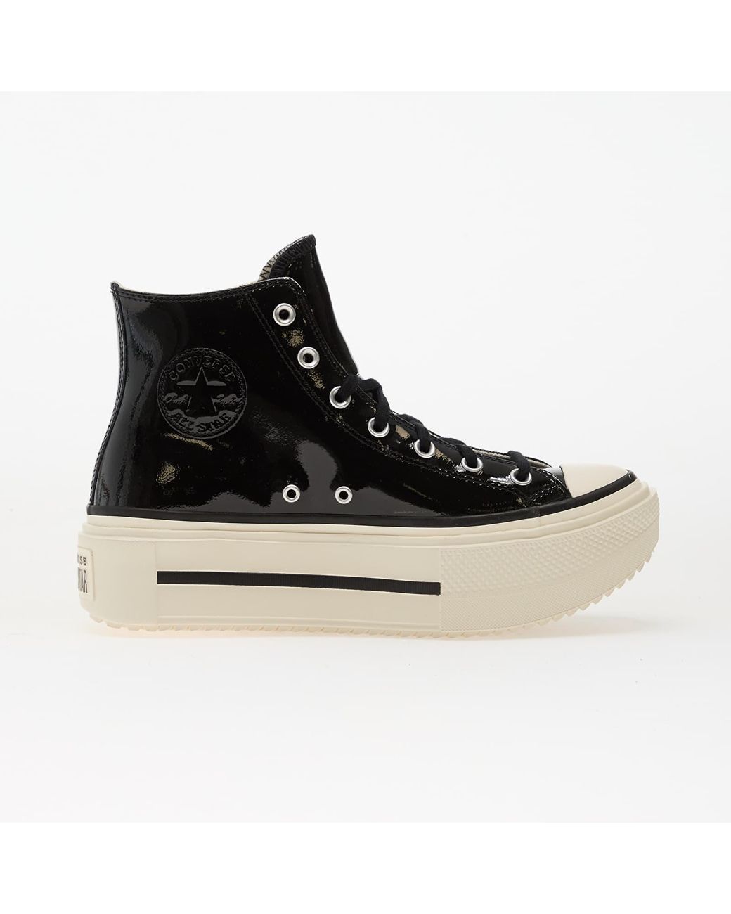 Converse Sneakers Chuck Taylor All Star Lift Double Stack Platform Patent Leather Hi/ Egret/ Eur in het Black