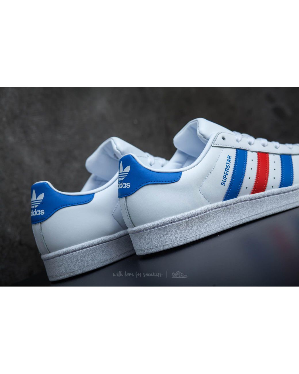 adidas Originals Adidas Superstar Ftw White/ Blue/ Red for Men | Lyst