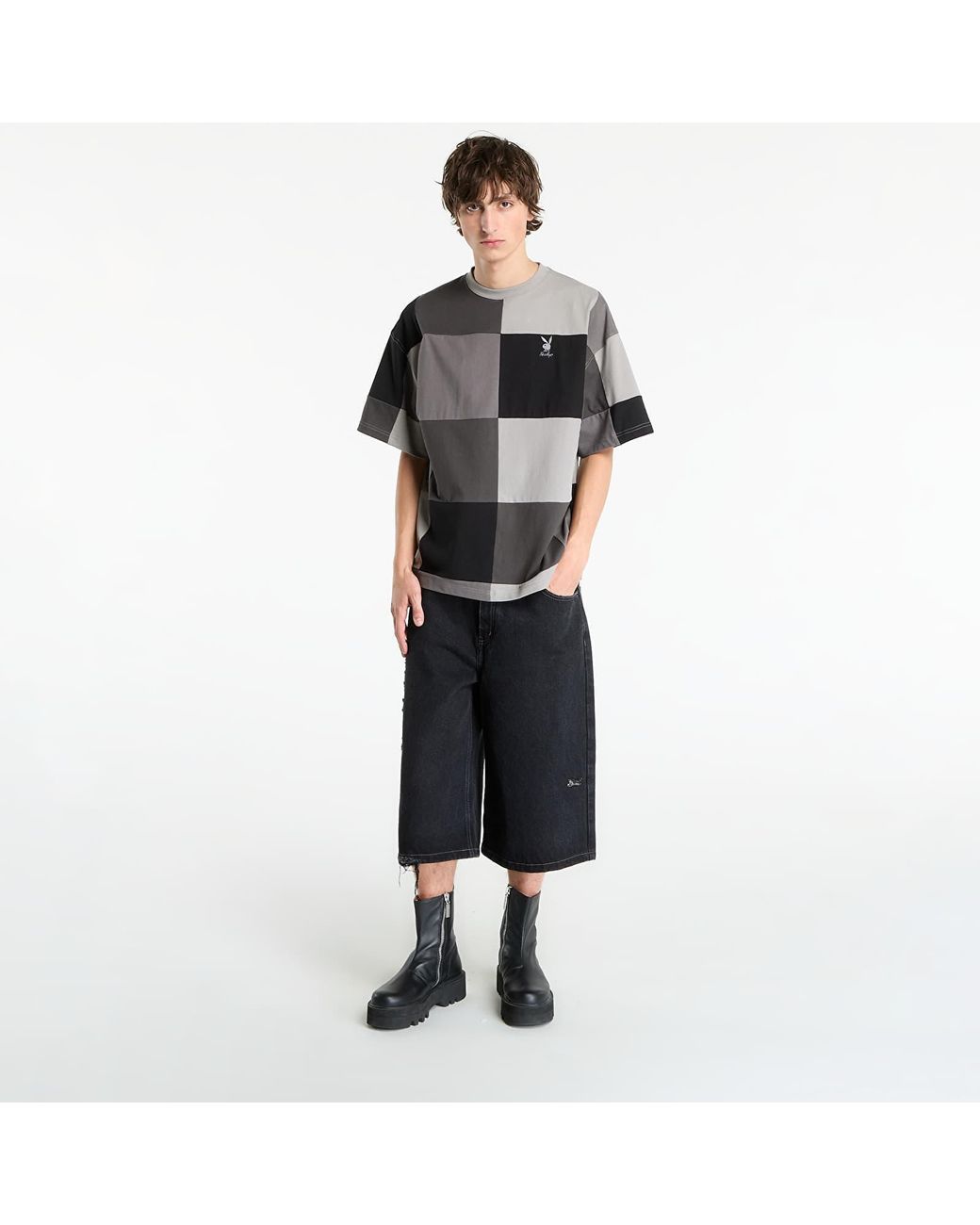 FTSHP Black T-Shirt Playboy X Patchwork Tee