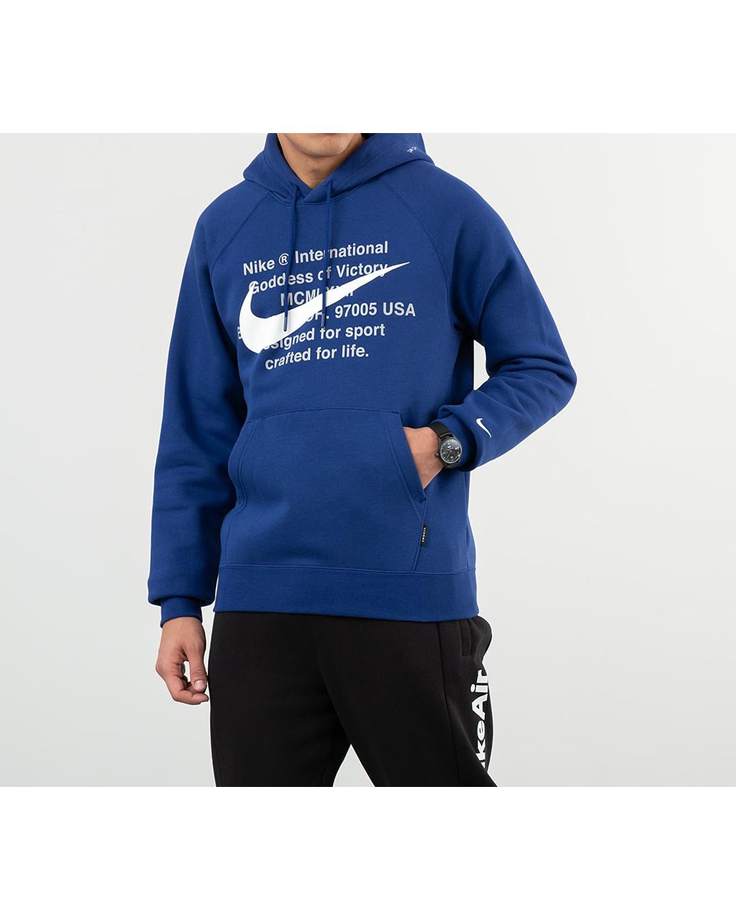 Nike Sportswear Swoosh Pullover Bb Hoodie Deep Royal Blue/ White for Men |  Lyst