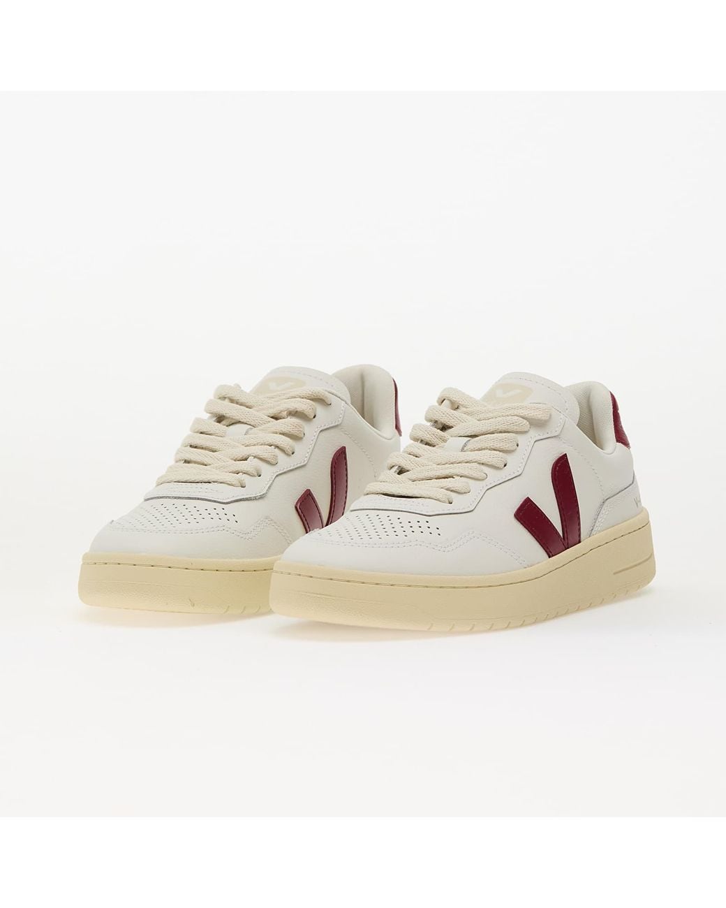 Veja Sneakers W V-90 O.T Leather Ex-White_Marsala Eur in het Pink