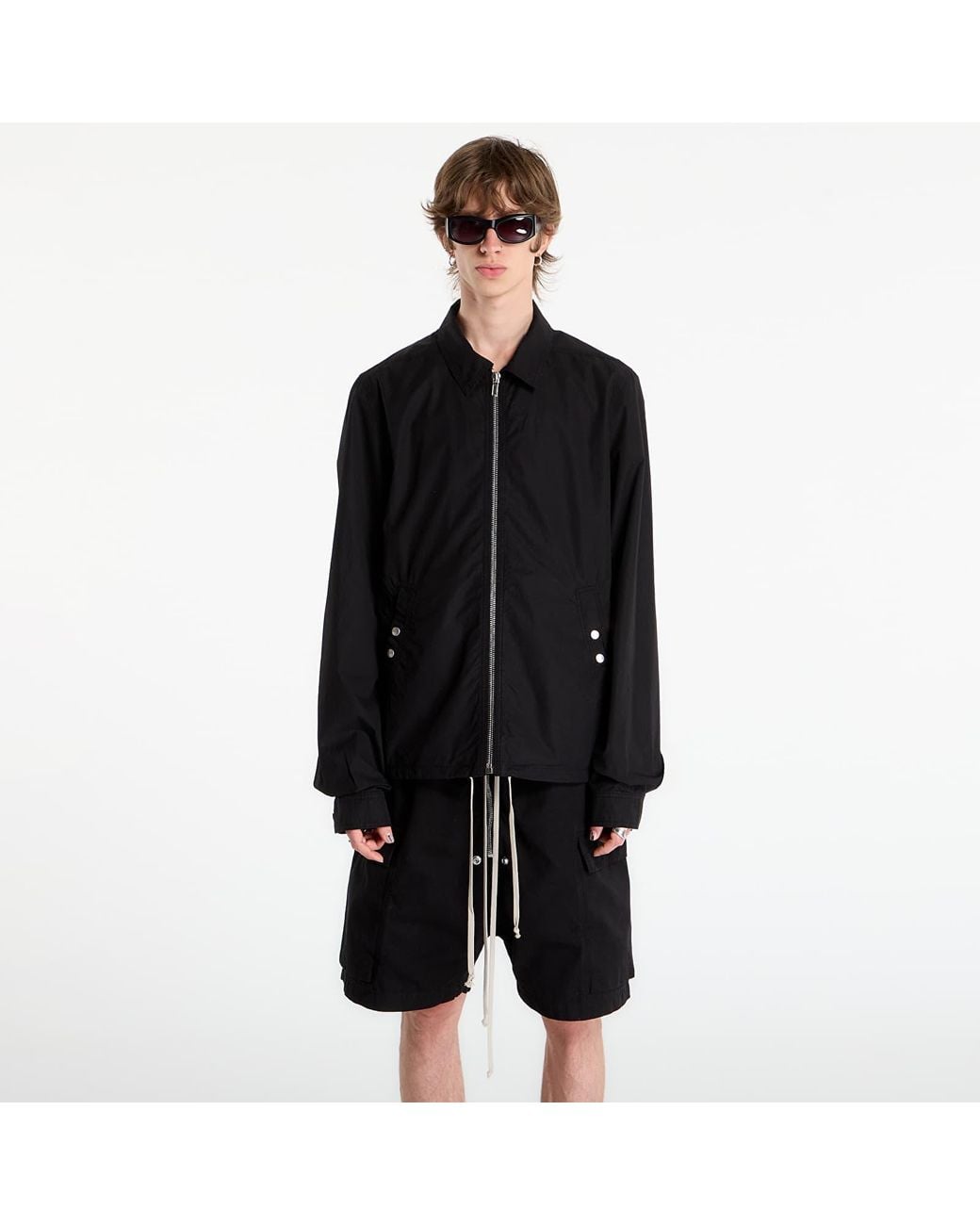 Rick Owens Jas Zipfront Jacket in het Black voor heren