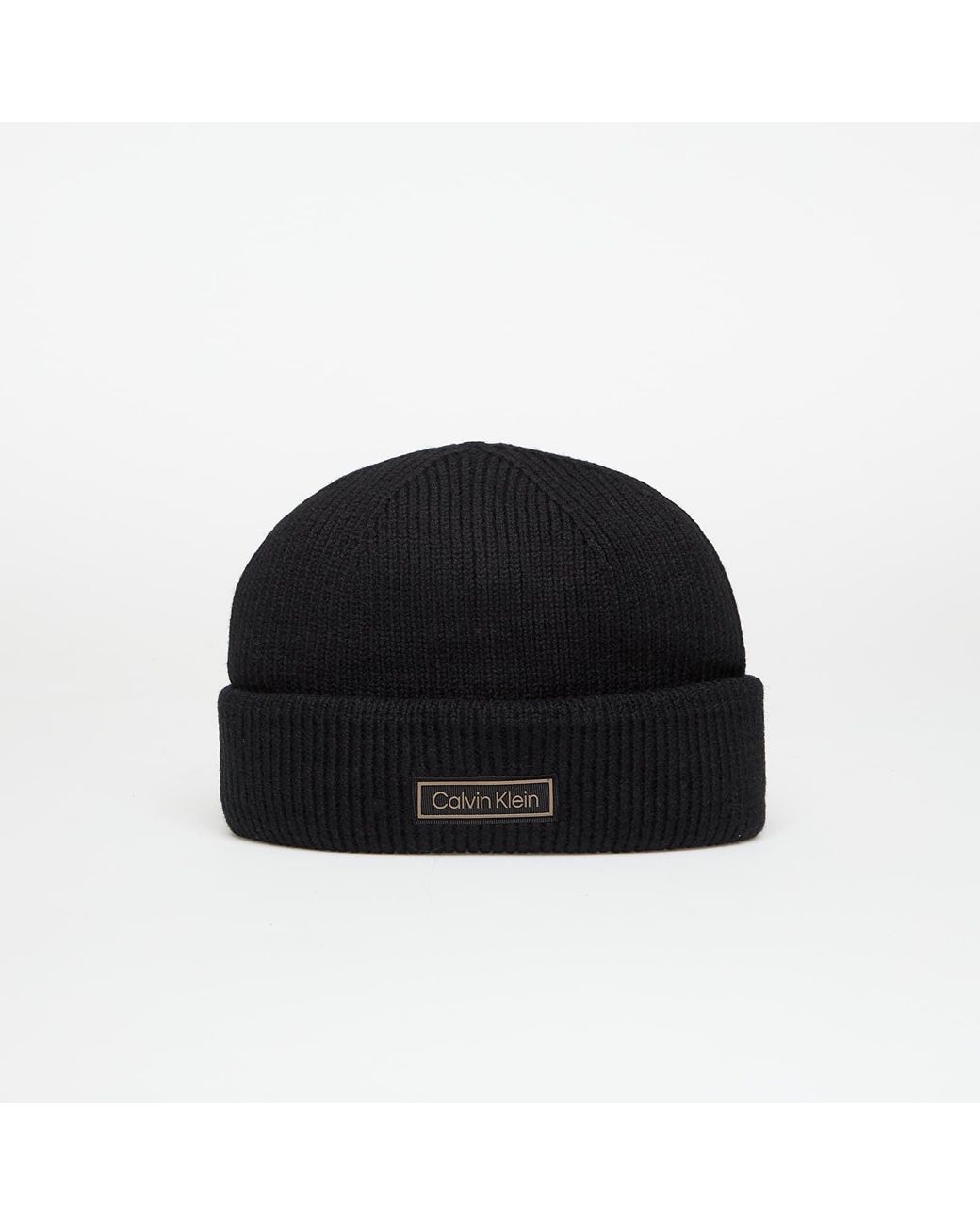 Calvin Klein Patch Chunky Rib Doc Hat in Black | Lyst