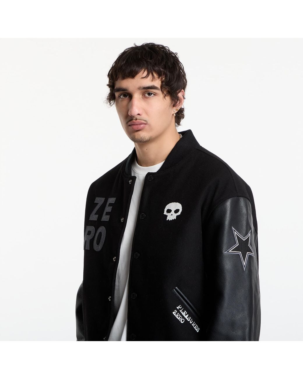 Bomber zero varsity jacket l Pleasures pour homme en coloris Black