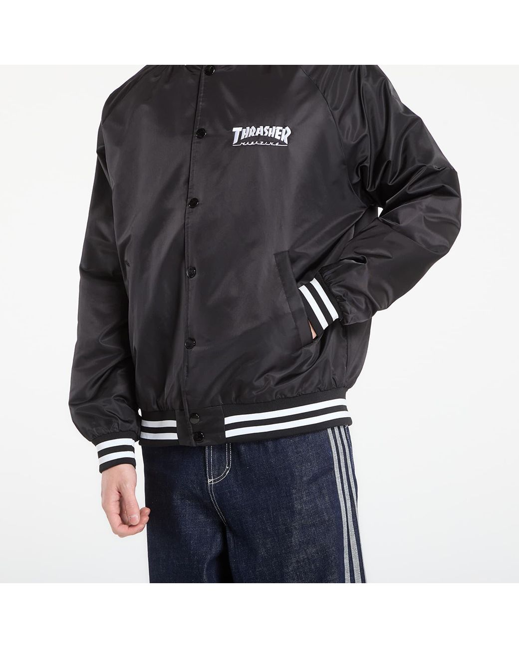 Thrasher Black Jacket Mag Logo Dugout Jacket for men