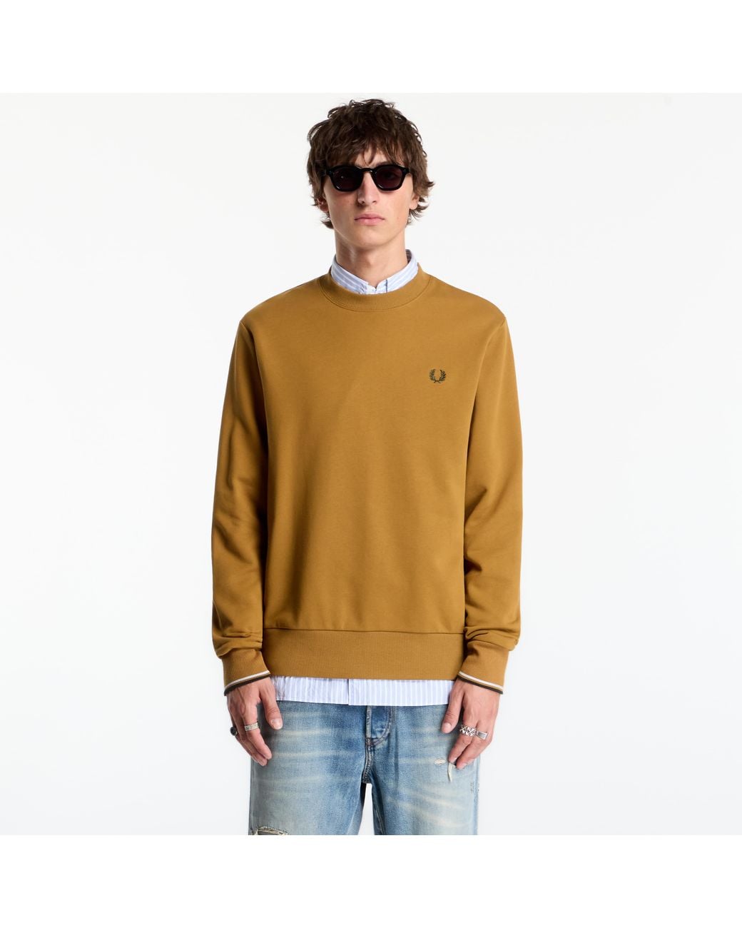Fred Perry Sweatshirt Crew Neck Sweatshirt in het Yellow voor heren