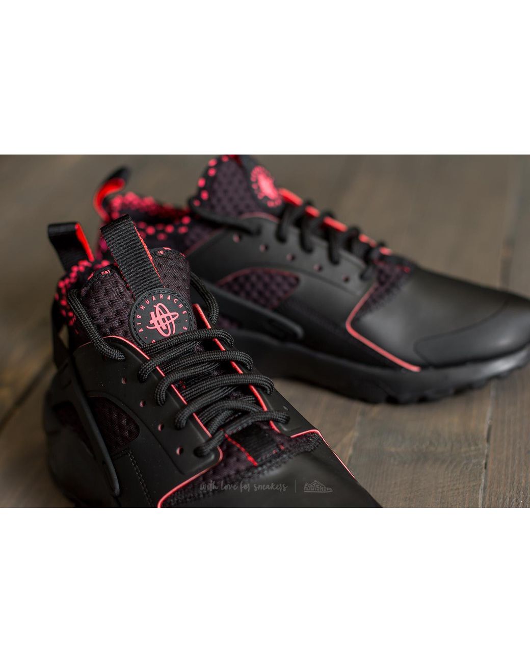 Nike Rubber Air Huarache Run Ultra Se Black/ Solar Red-black for Men | Lyst