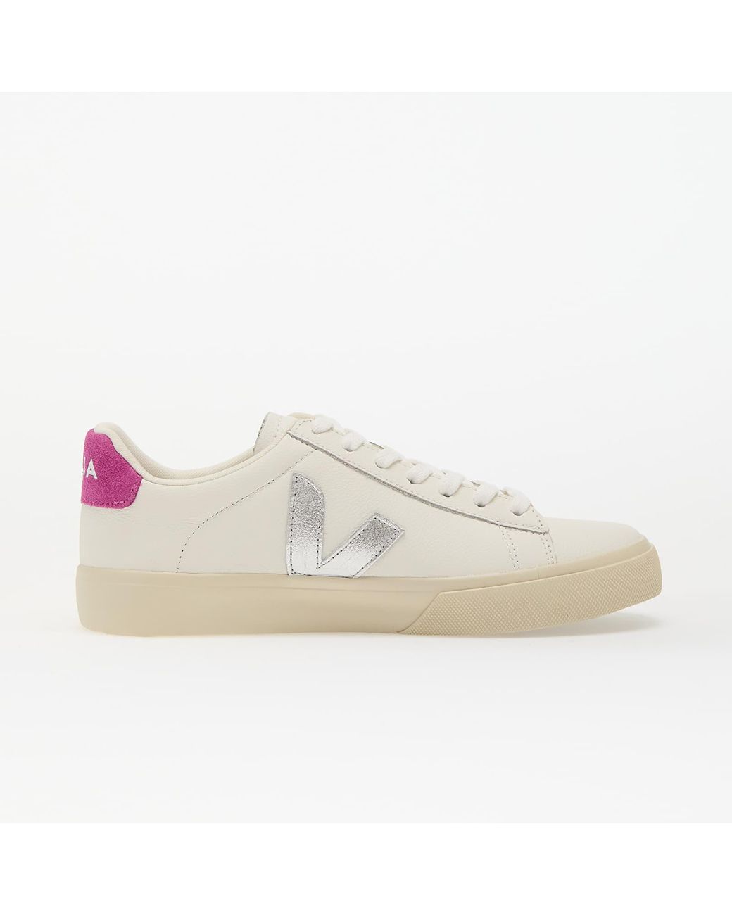 Veja Sneakers W Campo Leather Whi_Silver_Ultraviolet Eur in het White