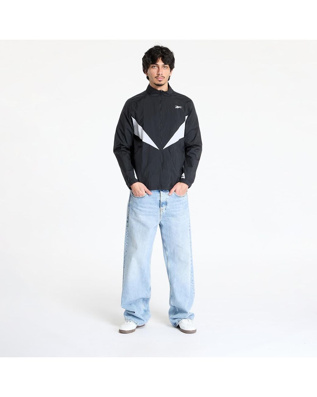 Reebok Windjack Basketball Track Top in het Black voor heren