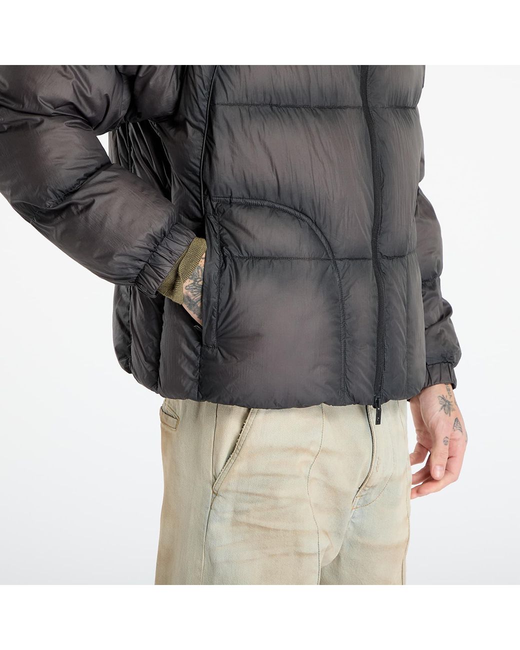 Giacca Transucent Hooded Puffer Washed Back di Represent in Gray da Uomo