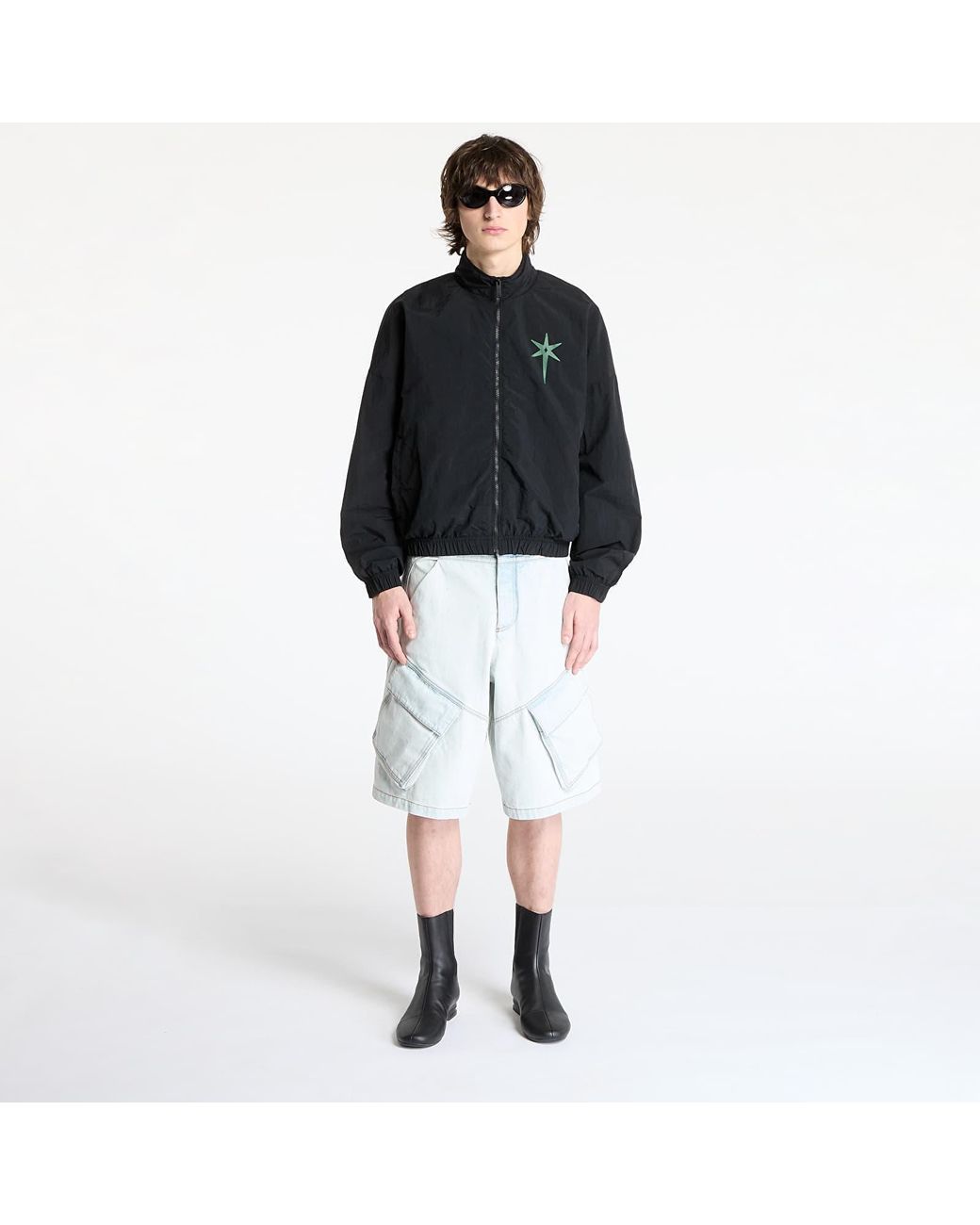 Marcelo Burlon Black Jacket County Goth Nylon Track Jacket for men