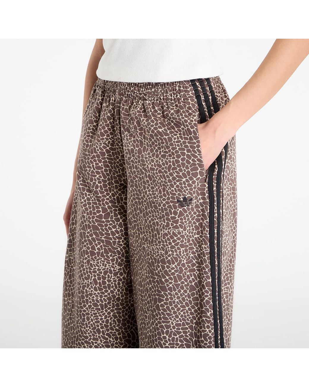 Adidas Originals Brown Hosen Adidas Firebird Oversized Aop Denim Pants Earth Strata/ Stone Khaki