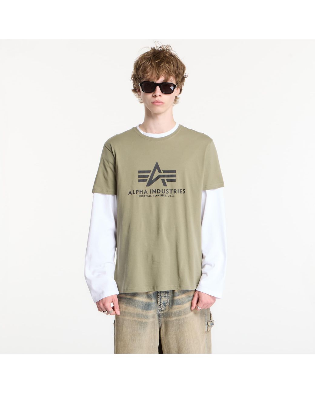 Alpha Industries T-Shirt Basic Tee in Green für Herren