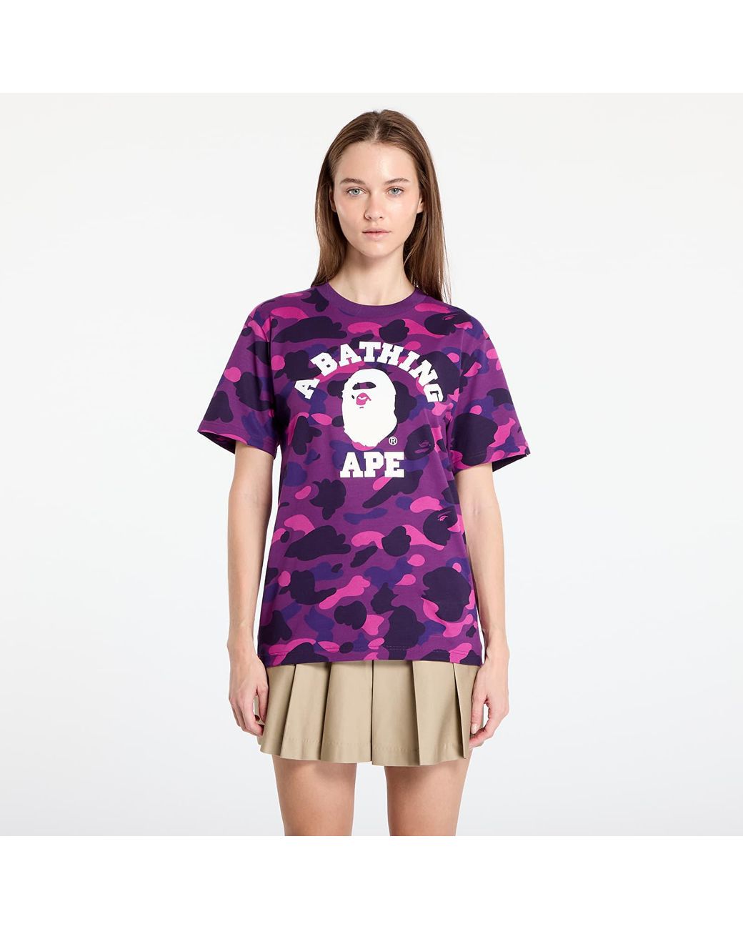 A Bathing Ape T Shirt Color Camo College Tee in Purple for Men Lyst