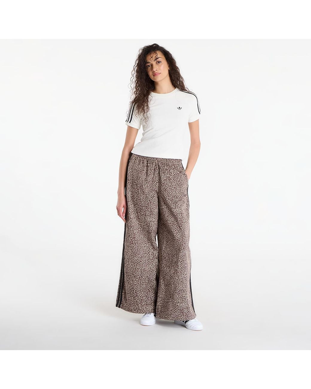 Adidas Originals Brown Hosen Adidas Firebird Oversized Aop Denim Pants Earth Strata/ Stone Khaki