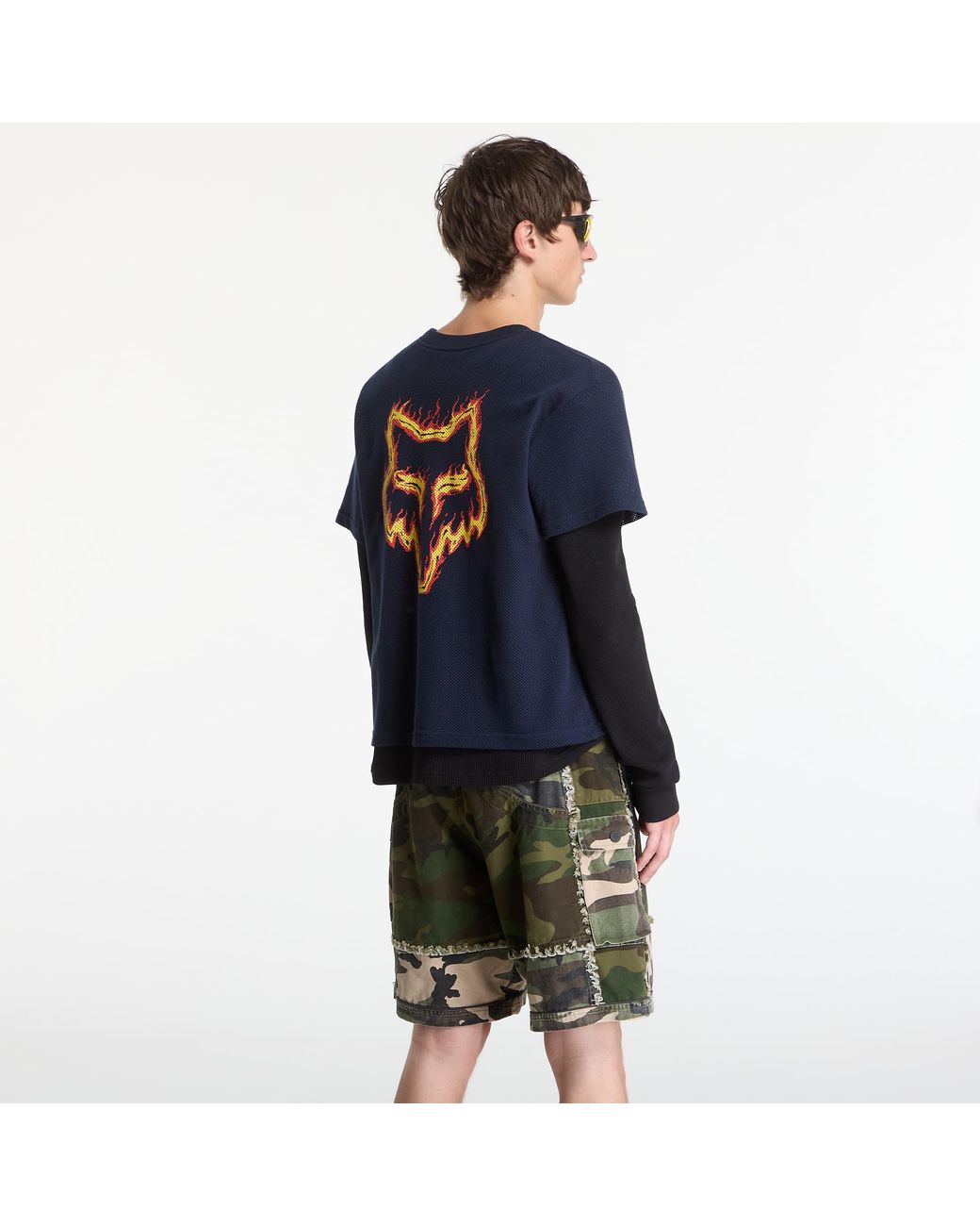 FOX LAB Blue T-Shirt Fox Double Layer Ls Top for men