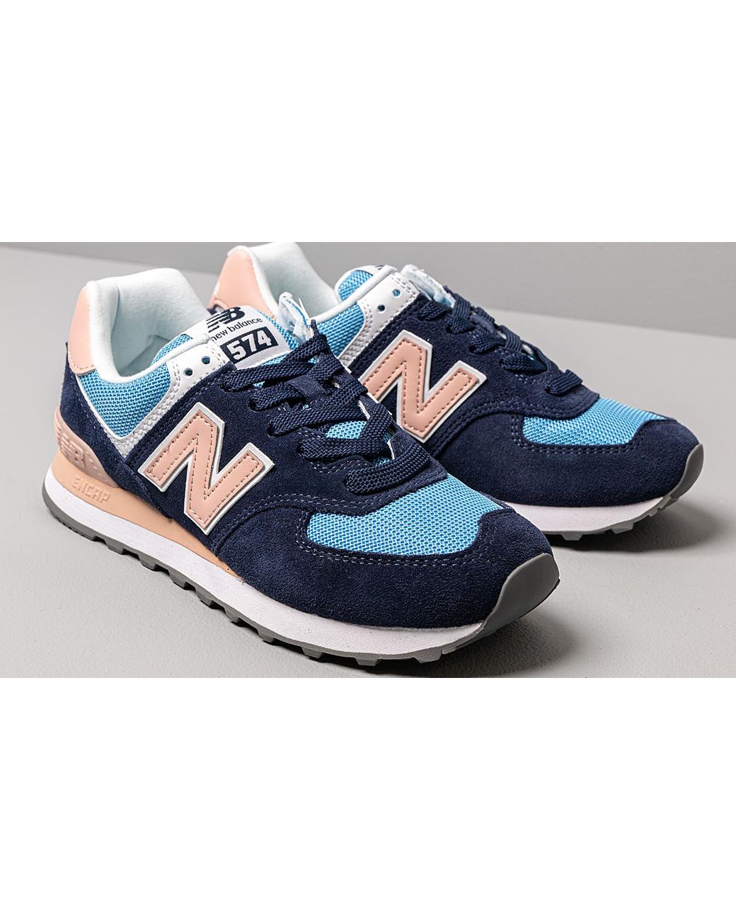 New Balance 574 Blue/ Pink for Men | Lyst