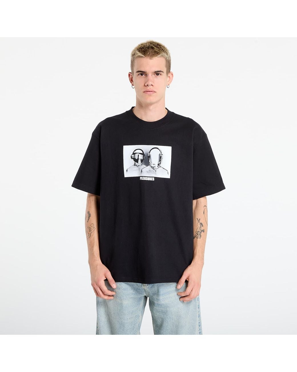 Pleasures Black T-Shirt Inverted T-Shirt for men