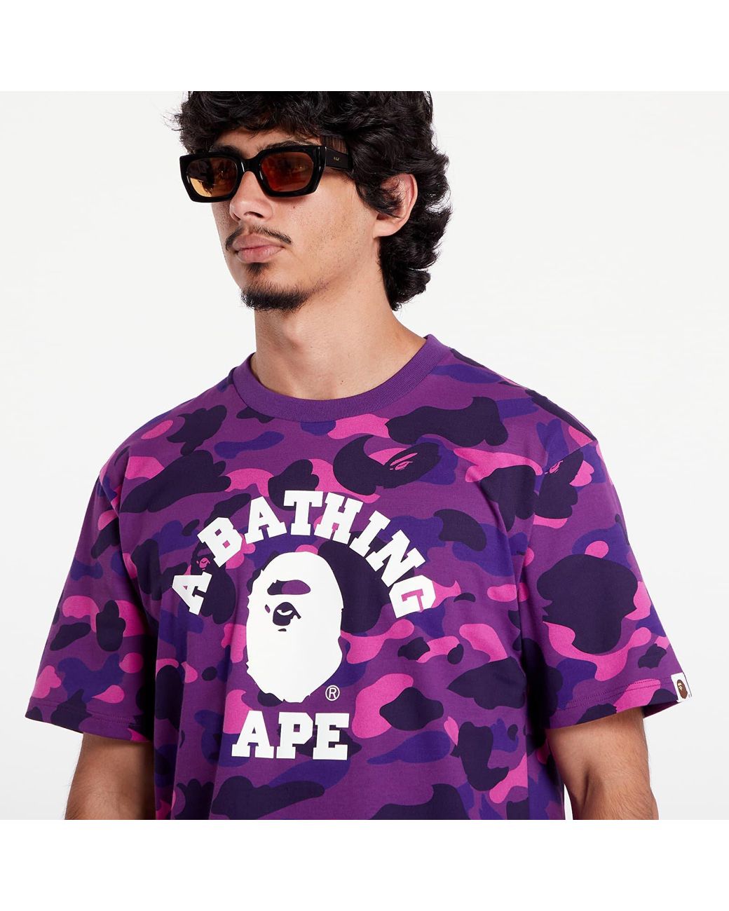 A Bathing Ape T Shirt Color Camo College Tee in Purple for Men Lyst