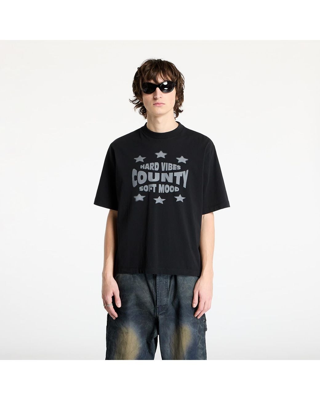 Marcelo Burlon T-Shirt Hard Vibes Boxy T-Shirt in Black für Herren