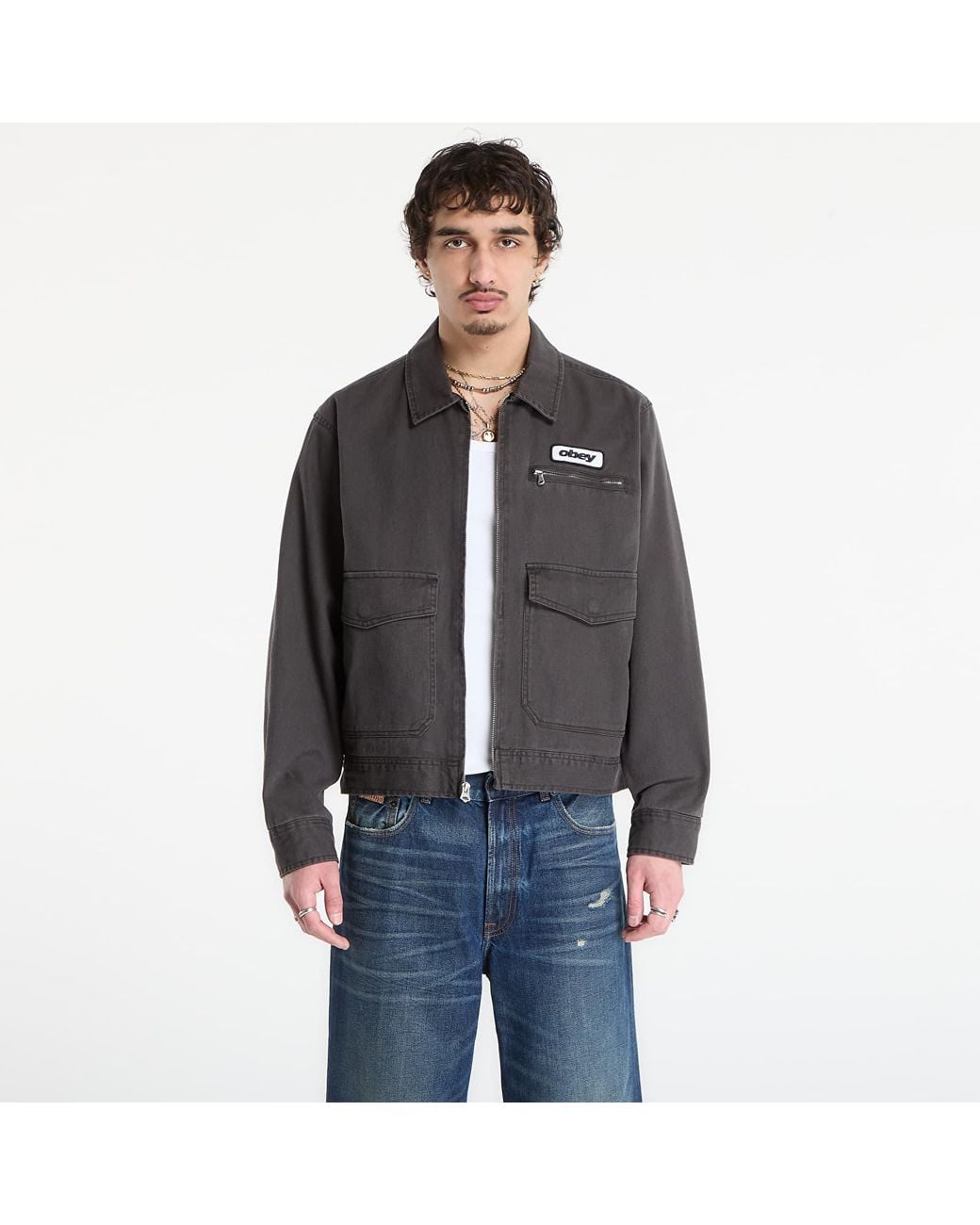 Obey Gray Jacket Obey Walter Work Jacket for men
