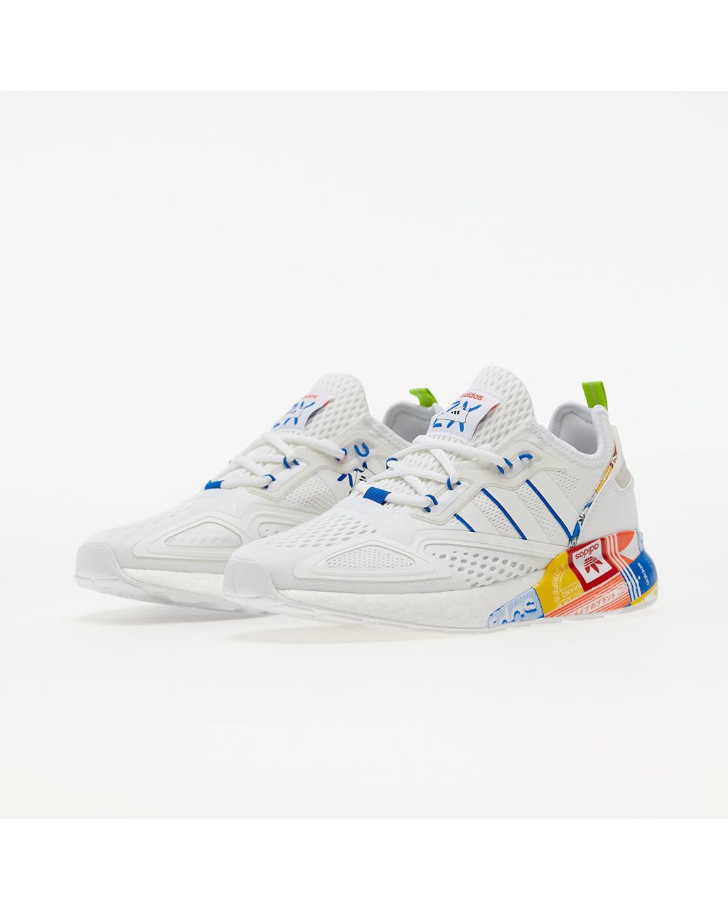 adidas Originals Adidas Zx 2k Boost Ftw White/ Blue/ Orange for Men | Lyst