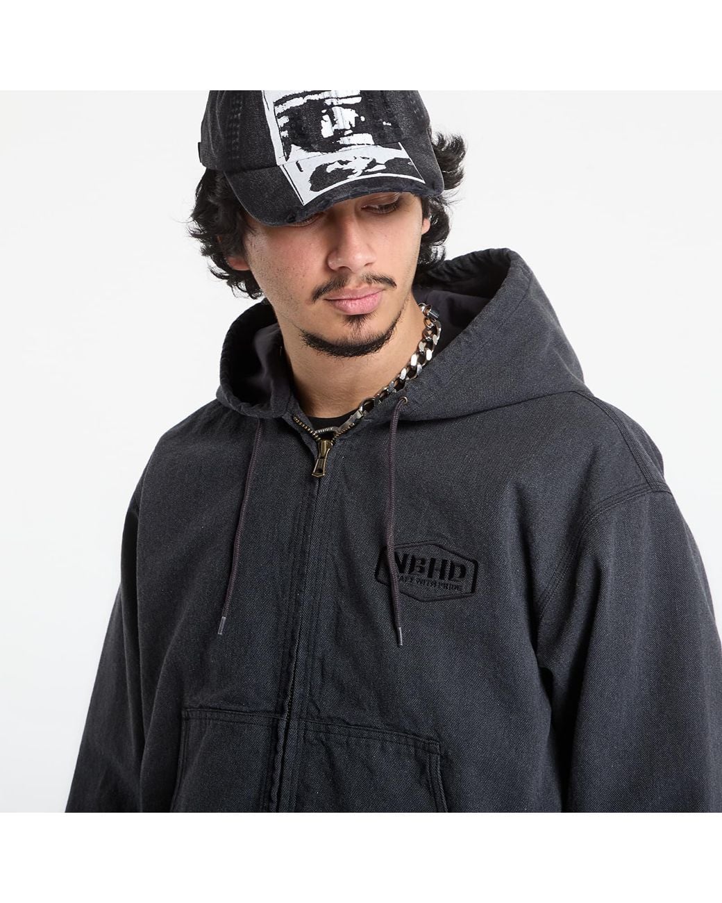 Neighborhood Blue Jacket Zip Hooded Jacket for men