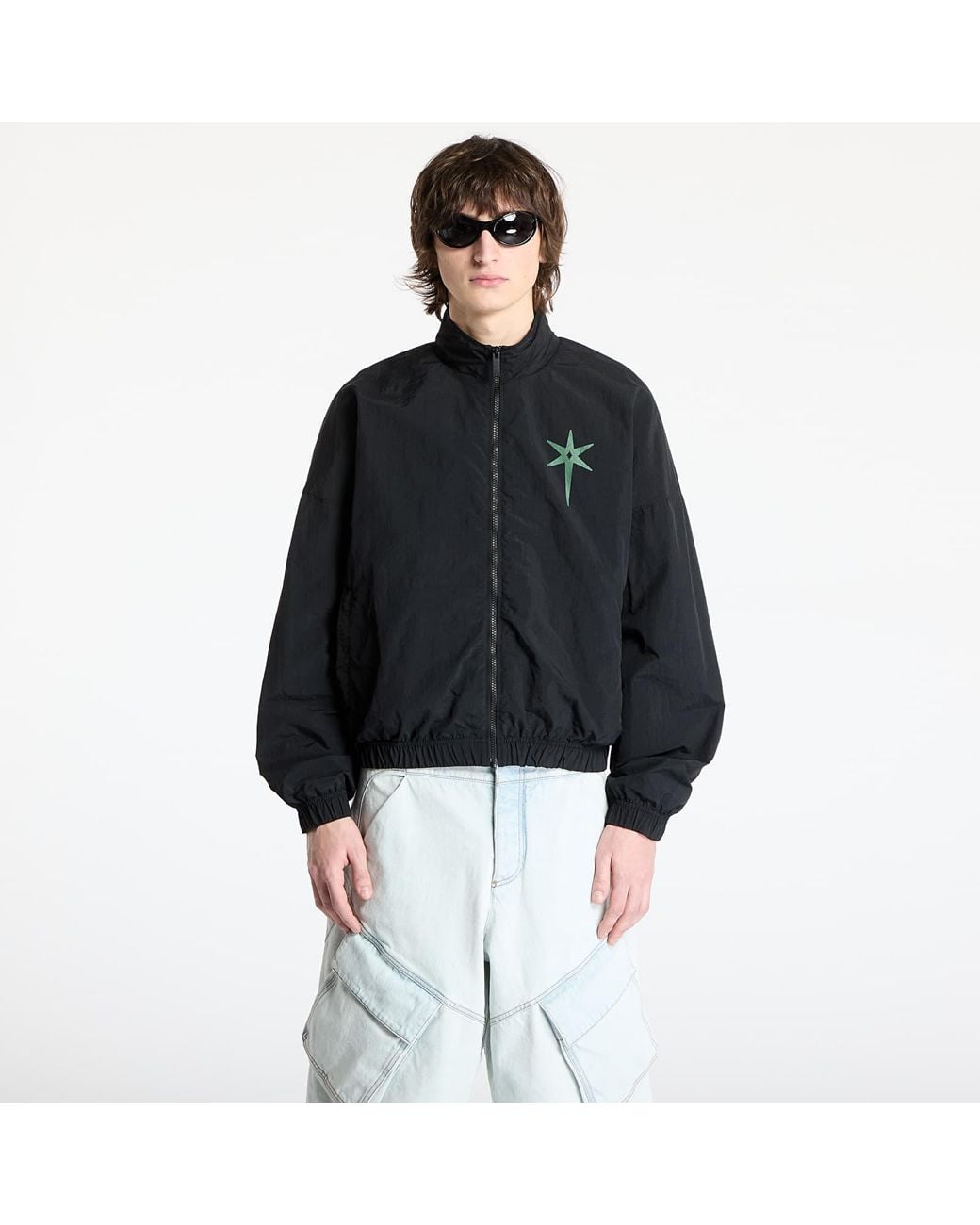 Marcelo Burlon Black Jacket County Goth Nylon Track Jacket for men