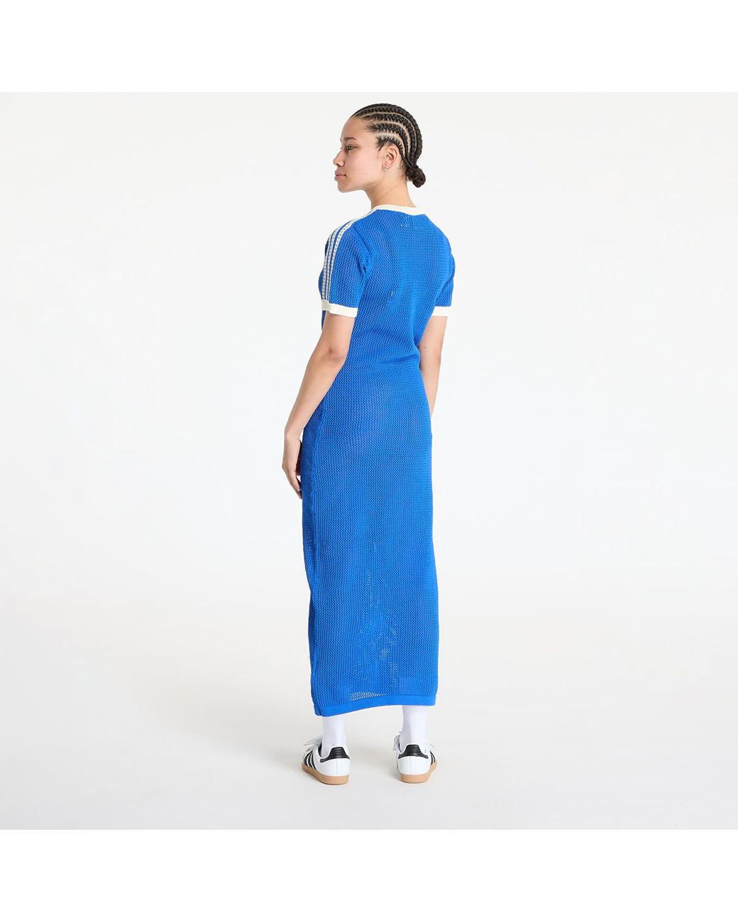 blue crochet adidas dress adidas Originals Premium Crochet Dress in Blue