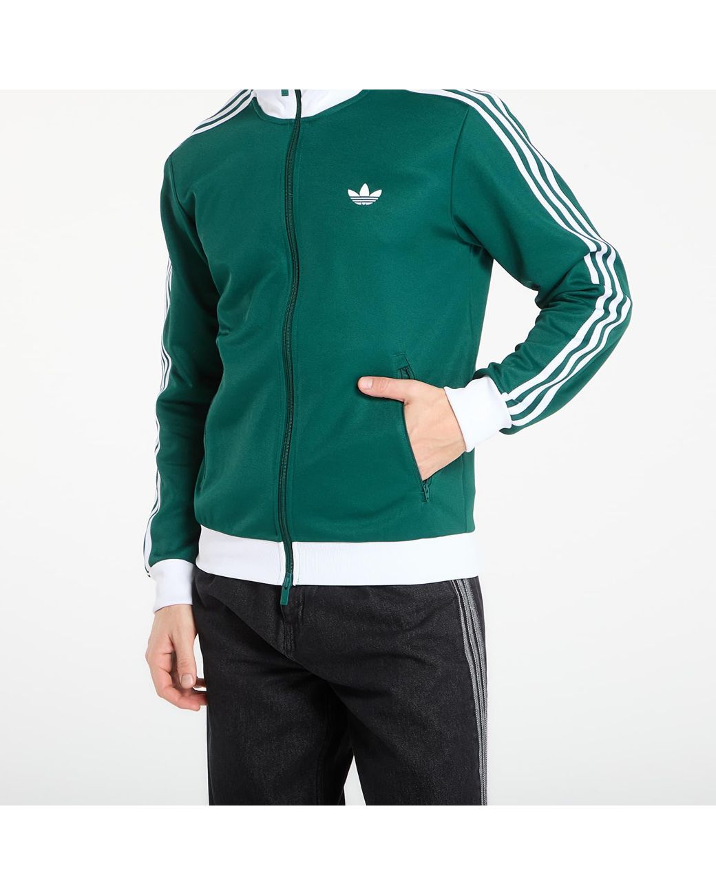 Adidas Originals Sweatshirt Adidas Classic Track Top Collegiate in het Green voor heren