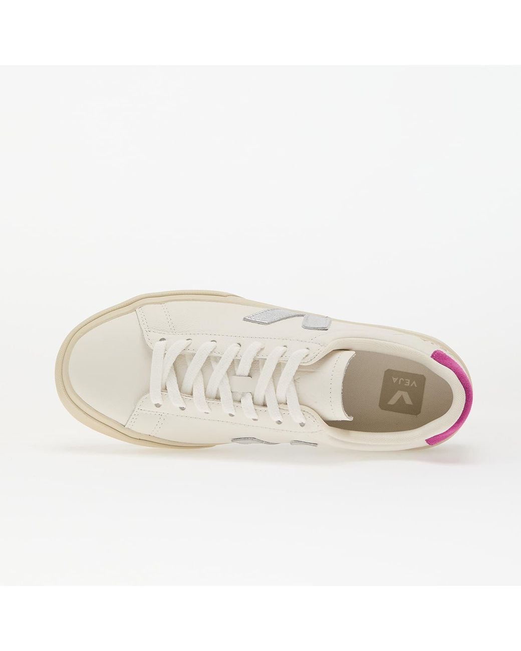 Veja Sneakers W Campo Leather Whi_Silver_Ultraviolet Eur in het White
