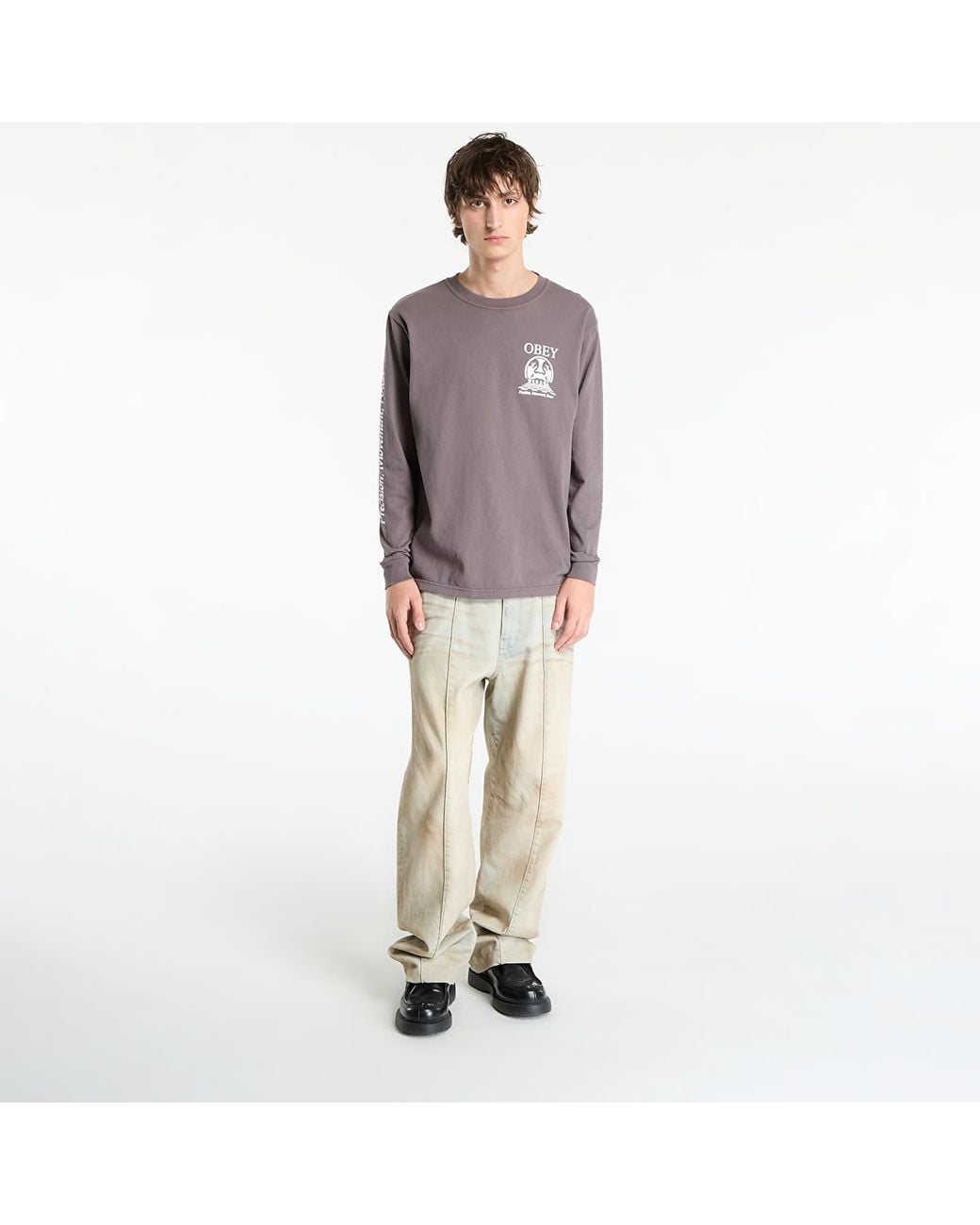 Obey T-Shirt Obey Precision in het Purple voor heren