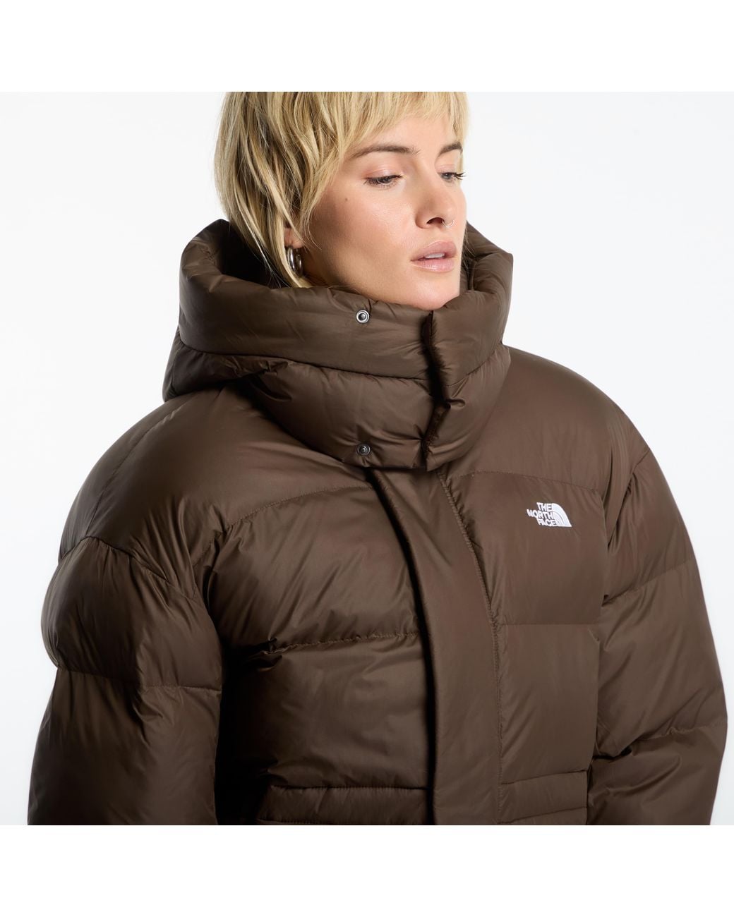 The North Face Jas Puffer Oversized Jacket in het Brown