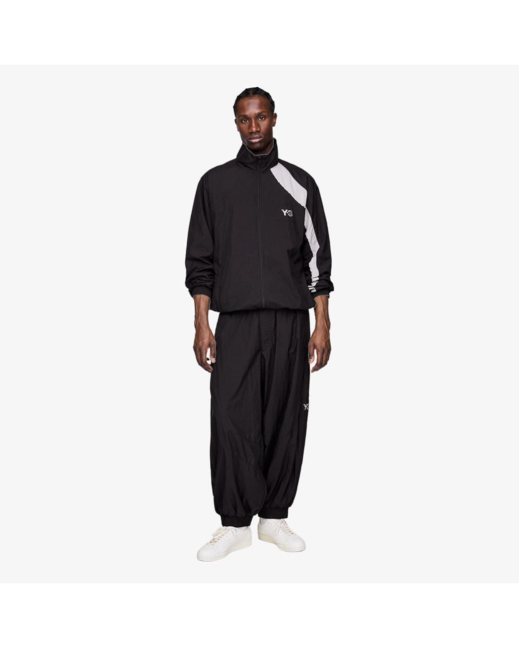 Y-3 Jas Raw Edge 3 Stripes Nylon Shell Jacket in het Black voor heren