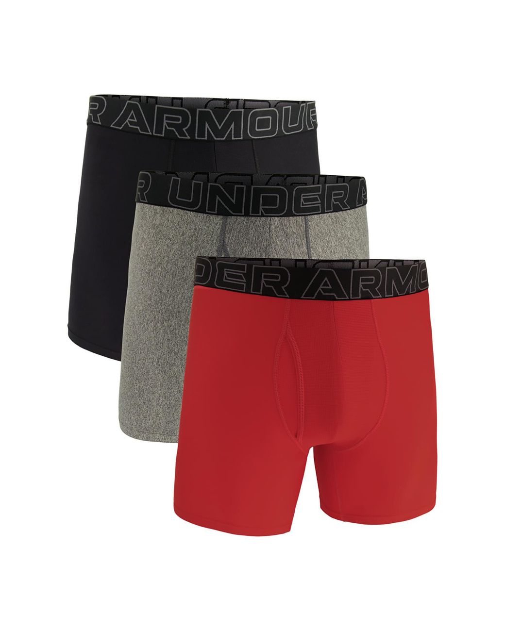 Under Armour Red M Perf Tech 6In 3-Pack for men