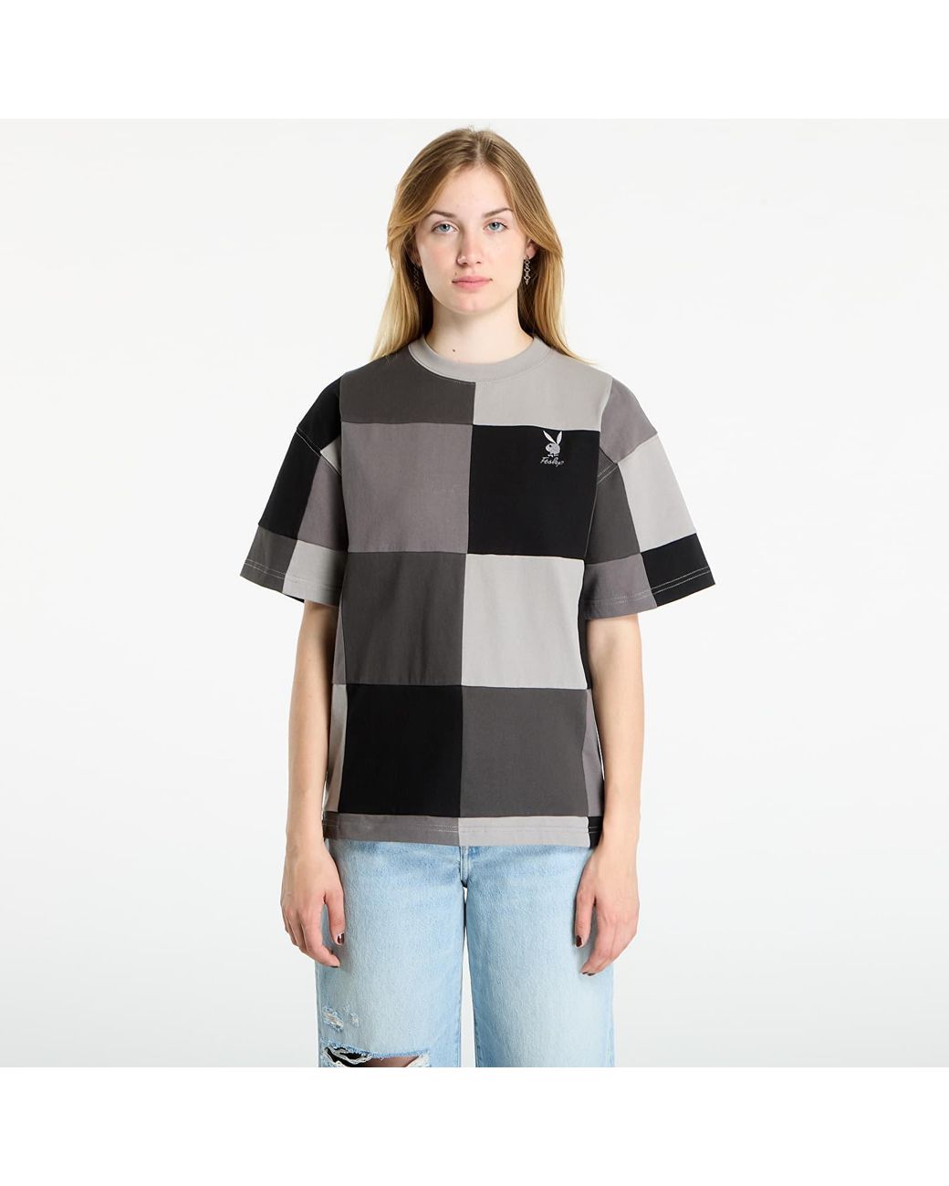 FTSHP Black T-Shirt Playboy X Patchwork Tee