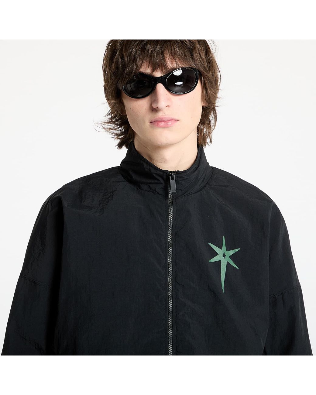 Marcelo Burlon Black Jacket County Goth Nylon Track Jacket for men