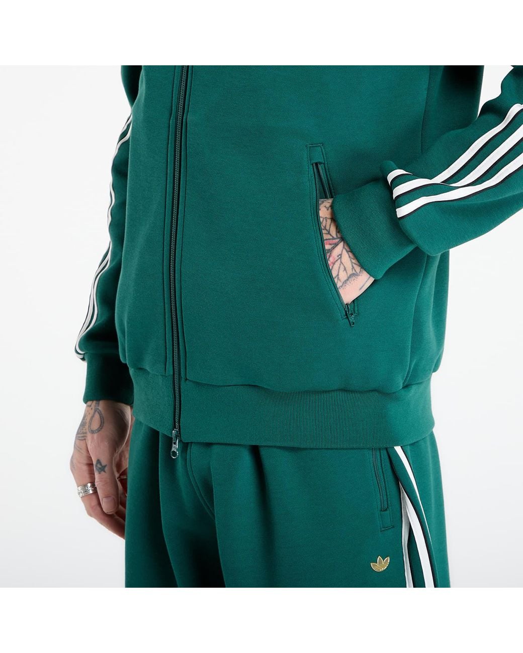 Adidas Originals Sweatshirt Adidas Classic Tipped Stripes Track Top in het Green voor heren