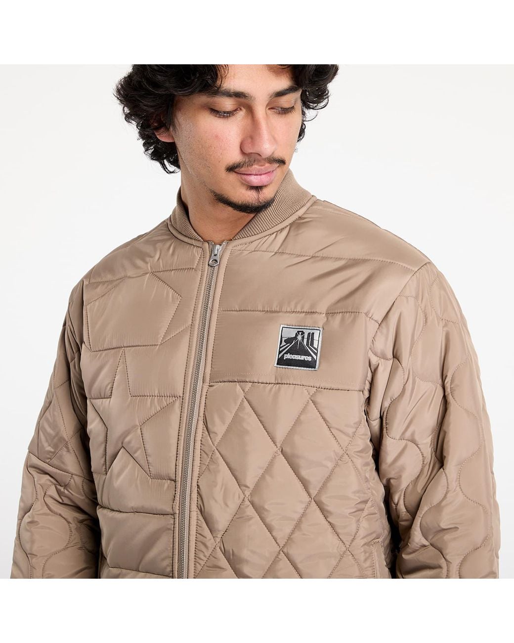 Pleasures Jas Stonehenge Quilted Jacket in het Natural voor heren