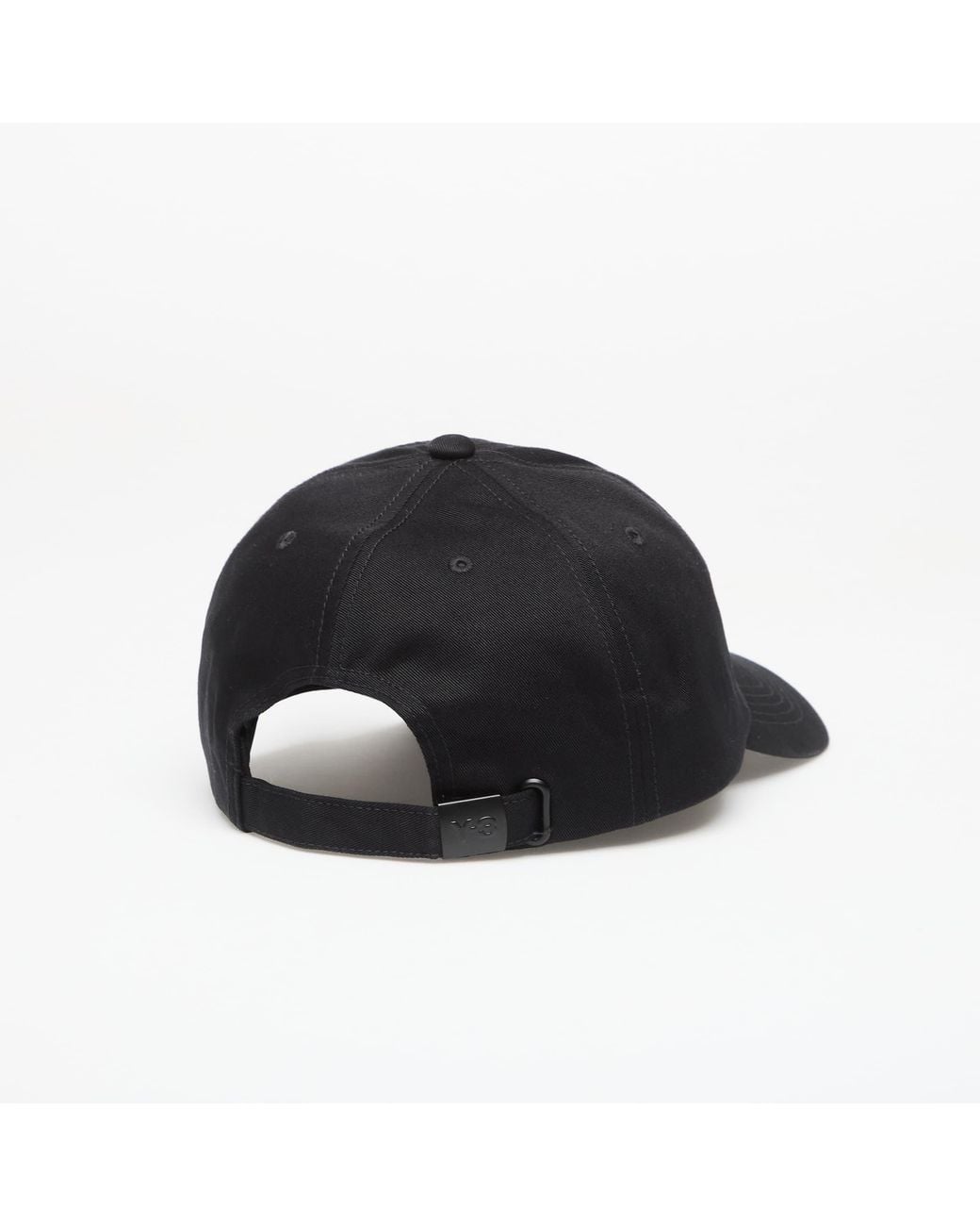 Y-3 Black Strapback Graphic Logo Cap