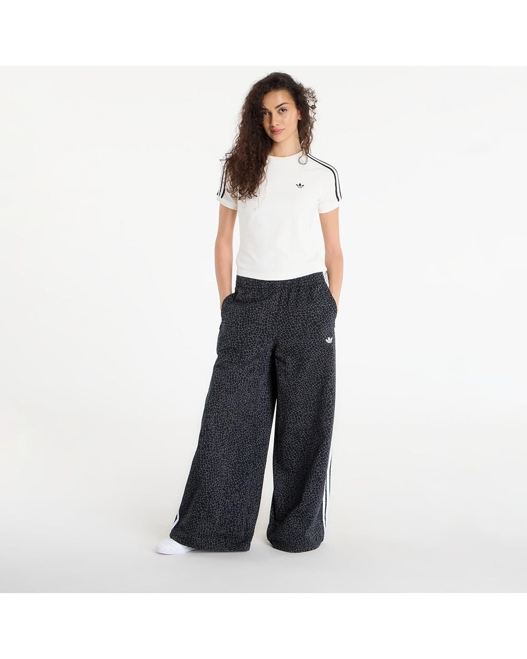 Adidas Originals Black Hosen Adidas Firebird Oversized Aop Denim Pants/ Six