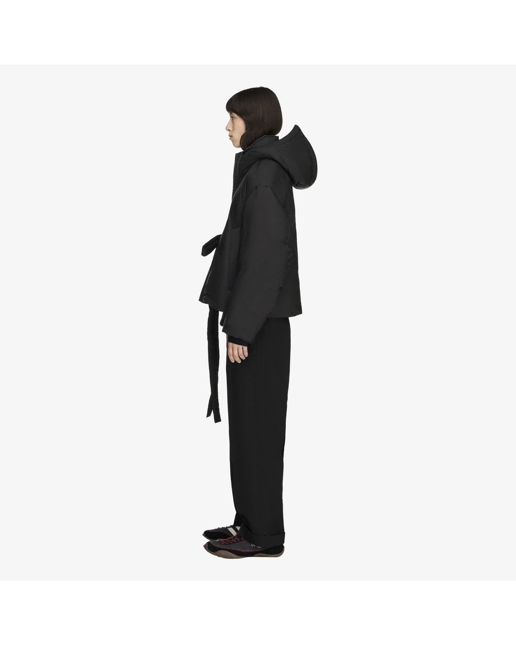 Y-3 Jas Hooded Puffer Jacket in het Black