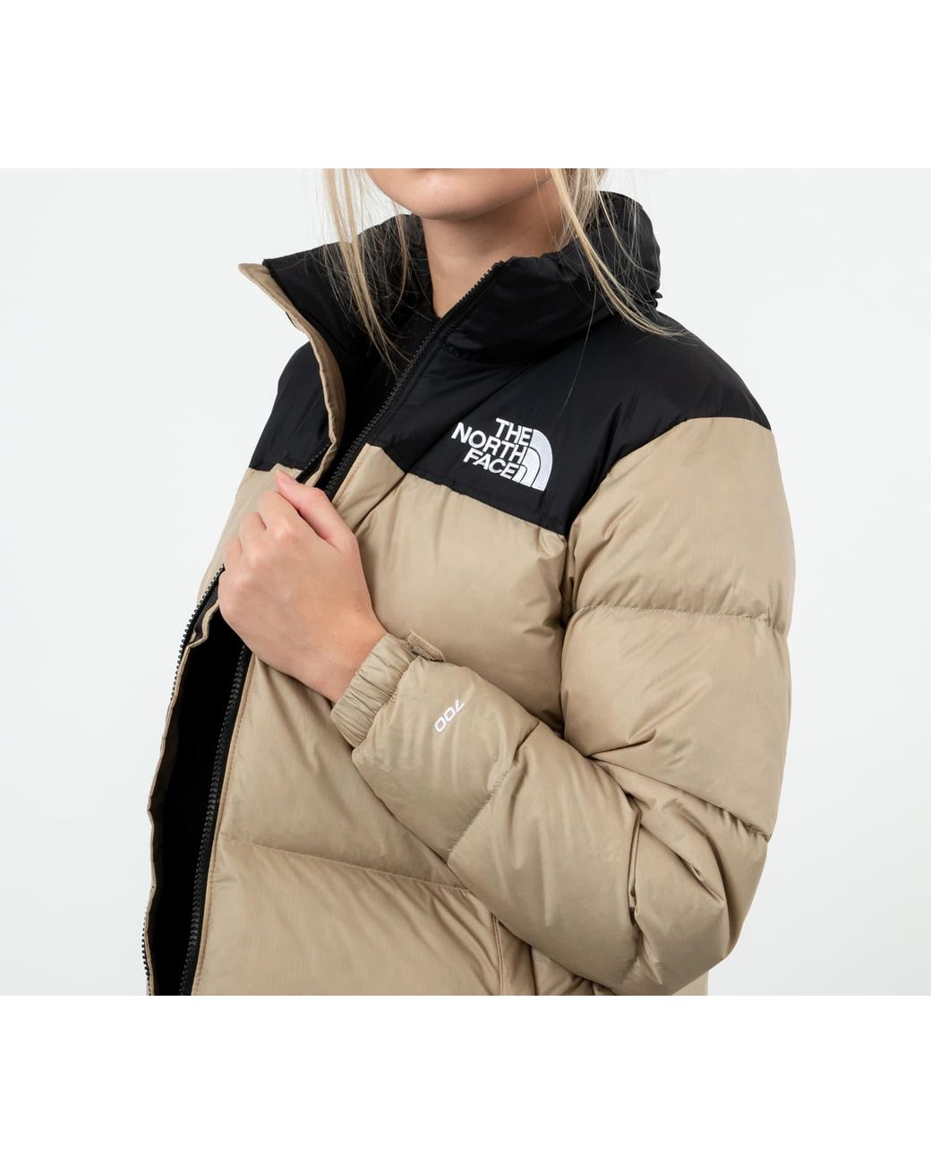 The North Face Retro Nuptse Jacket Twill Beige in Brown | Lyst
