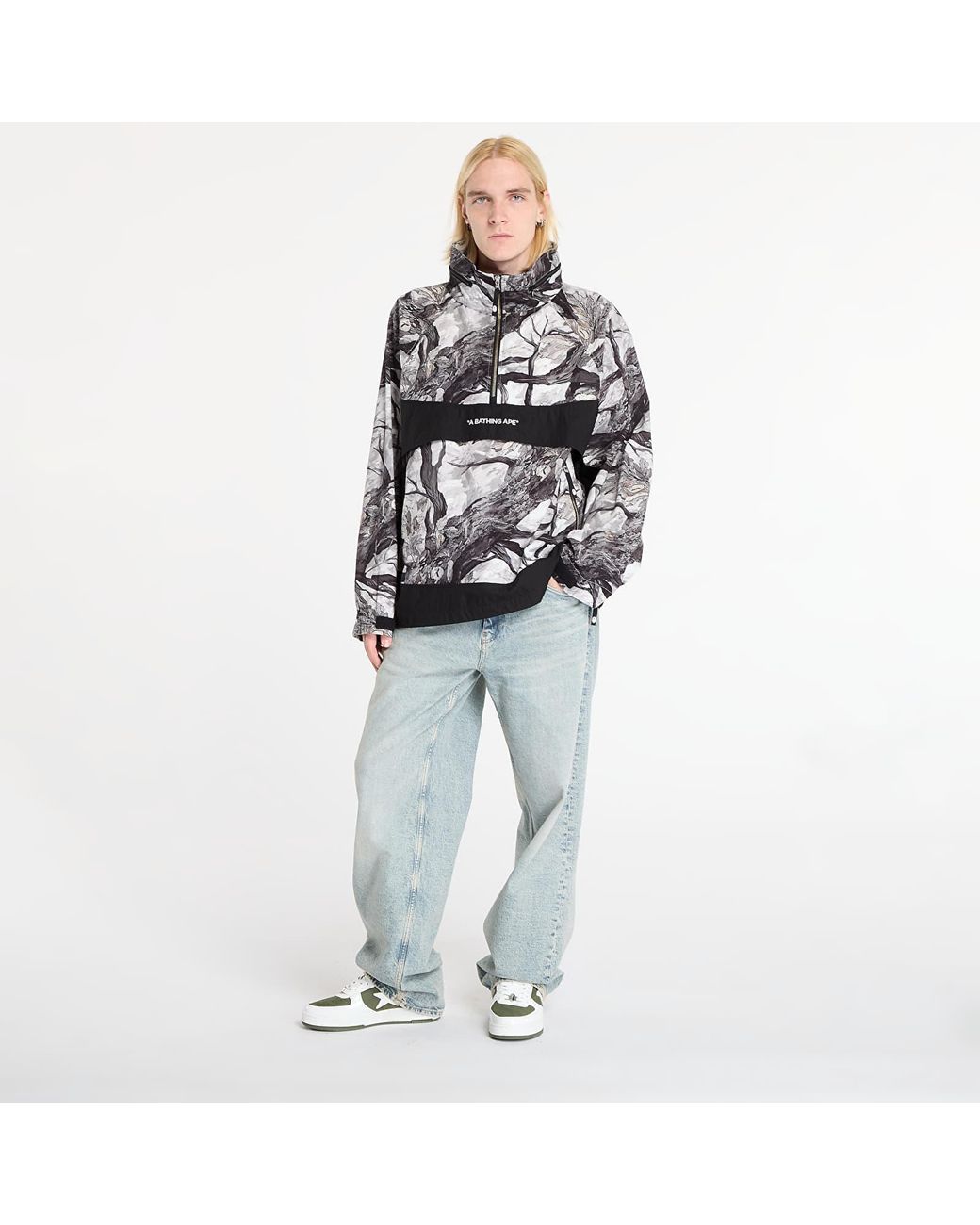 A Bathing Ape Black Jacket Tree Edge Camo Anorak Jacket