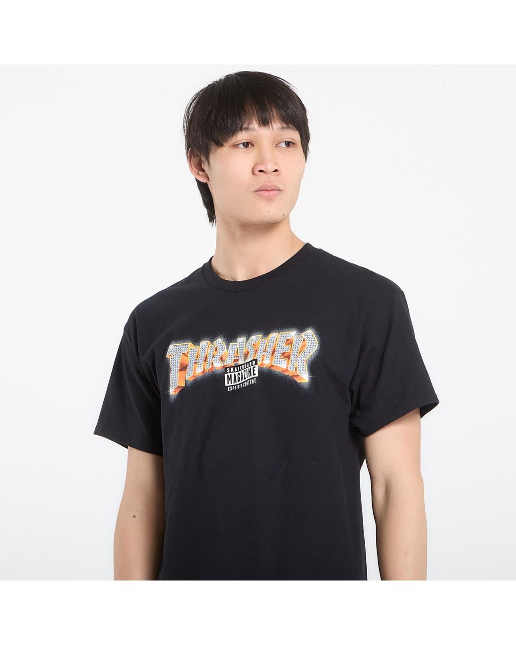 Thrasher Black T-Shirt Explicit T-Shirt for men